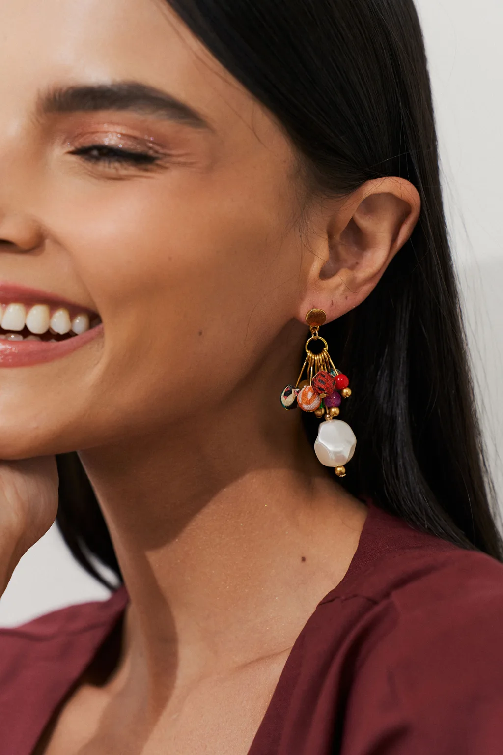 Brinco Mix Maxi Pérolas Dourado